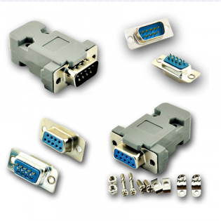 DB9 serial connector RS232 9 pin double row welded head male/female connector housing