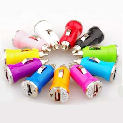 Bullet car charger head color mini USB car charger head charger